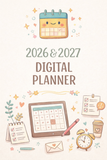 Digital Planner | Daily, Weekly, Monthly Planner + Contact List & Password Tracker &etc (2026–2027)